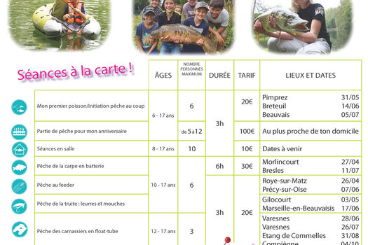 Programme de l'Atelier Pêche Nature de la Fédération